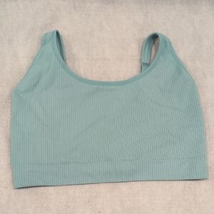 Auden Teal Ribbed Bralette 2X Hook Close NWOT